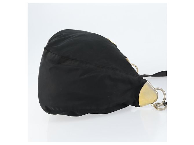 Borsa a Spalla PRADA in Nylon Pelle Nera Oro Auth bs30072 Nero D'oro - Ansicht 3