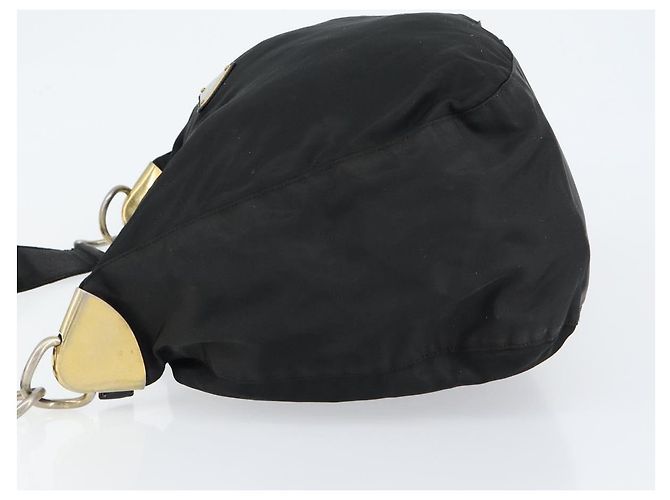 Borsa a Spalla PRADA in Nylon Pelle Nera Oro Auth bs30072 Nero D'oro - Ansicht 4