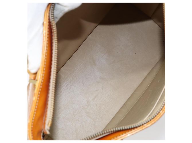 LOUIS VUITTON Bolsa de Mão Houston Monogram Vernis Bege M91004 LV Auth gh1246 - vista 11
