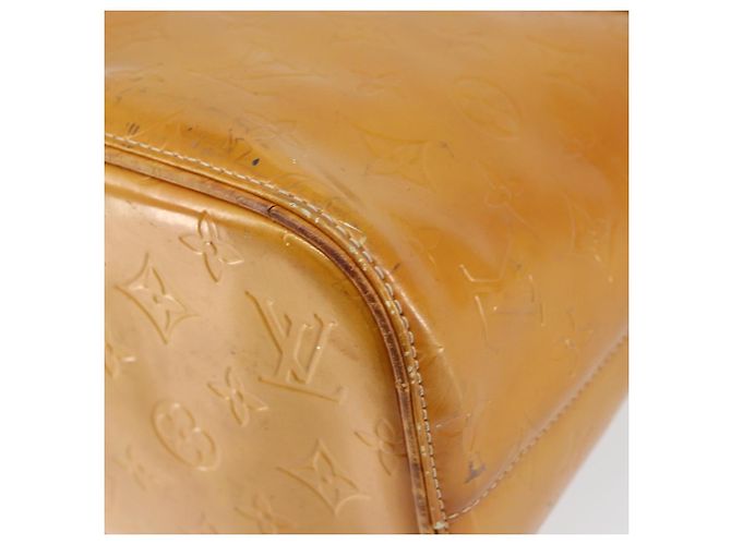 LOUIS VUITTON Bolsa de Mão Houston Monogram Vernis Bege M91004 LV Auth gh1246 - vista 14