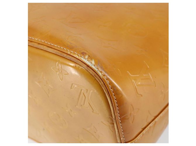 LOUIS VUITTON Bolsa de Mão Houston Monogram Vernis Bege M91004 LV Auth gh1246 - vista 16