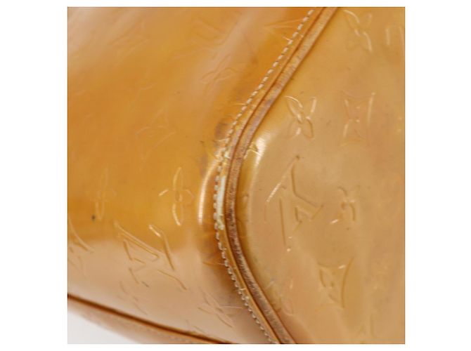 LOUIS VUITTON Bolsa de Mão Houston Monogram Vernis Bege M91004 LV Auth gh1246 - vista 17
