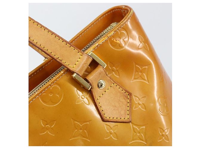 LOUIS VUITTON Bolsa de Mão Houston Monogram Vernis Bege M91004 LV Auth gh1246 - vista 18