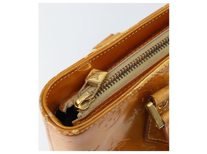 LOUIS VUITTON Bolsa de Mão Houston Monogram Vernis Bege M91004 LV Auth gh1246 - vista 19