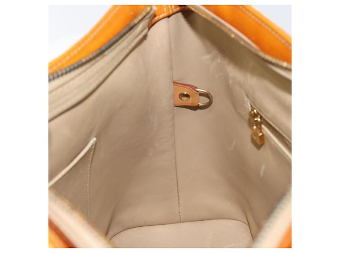 LOUIS VUITTON Bolsa de Mão Houston Monogram Vernis Bege M91004 LV Auth gh1246 - vista 22