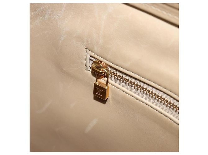 LOUIS VUITTON Bolsa de Mão Houston Monogram Vernis Bege M91004 LV Auth gh1246 - vista 23
