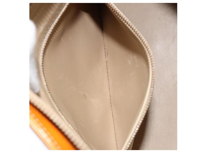 LOUIS VUITTON Bolsa de Mão Houston Monogram Vernis Bege M91004 LV Auth gh1246 - vista 24