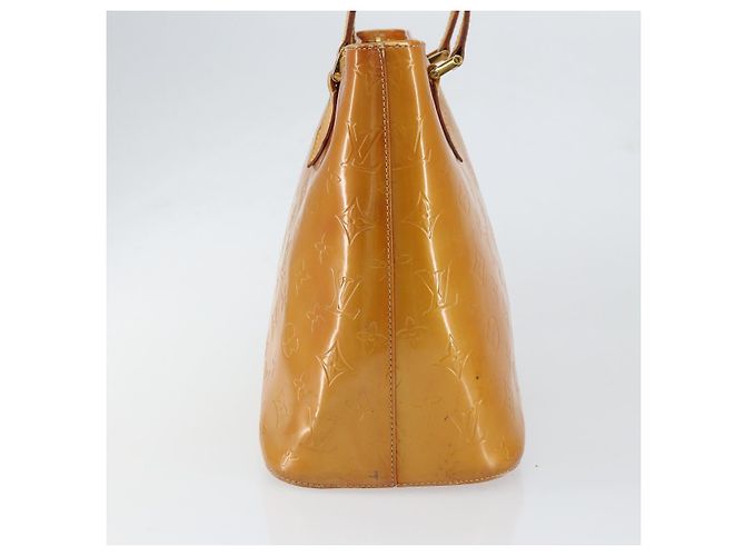 LOUIS VUITTON Bolsa de Mão Houston Monogram Vernis Bege M91004 LV Auth gh1246 - vista 3