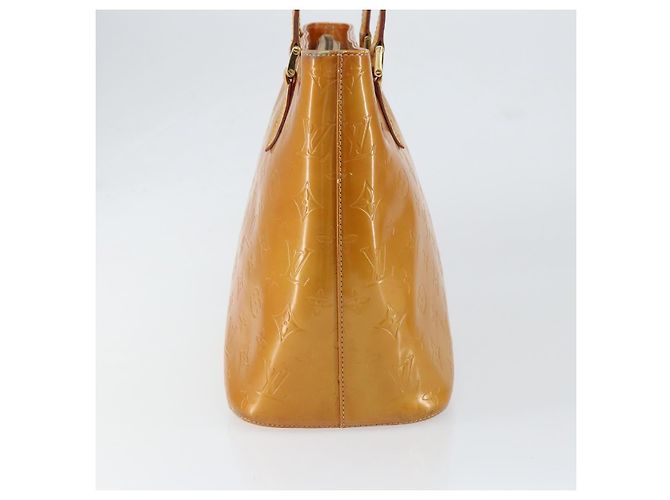 LOUIS VUITTON Bolsa de Mão Houston Monogram Vernis Bege M91004 LV Auth gh1246 - vista 4