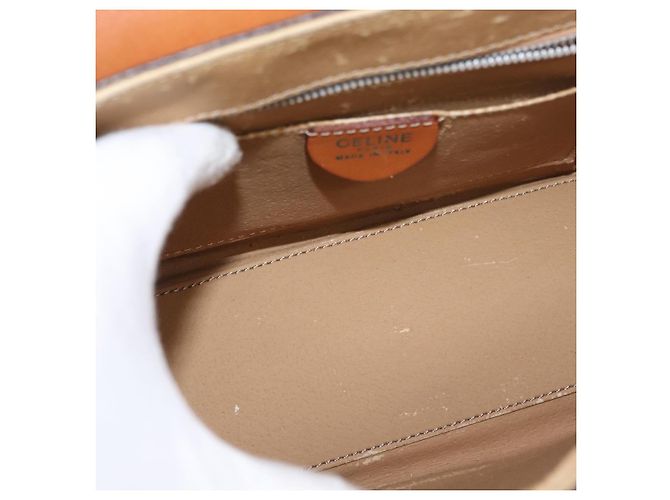 Céline Sac à main en toile Macadam CELINE en cuir PVC 2 en 1 marron or Auth 153821 Doré - vue 10