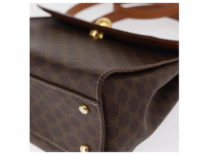 Céline Sac à main en toile Macadam CELINE en cuir PVC 2 en 1 marron or Auth 153821 Doré - vue 17