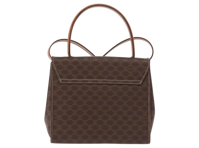 Céline Sac à main en toile Macadam CELINE en cuir PVC 2 en 1 marron or Auth 153821 Doré - vue 2