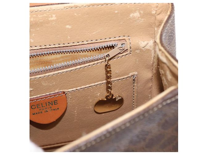Céline Sac à main en toile Macadam CELINE en cuir PVC 2 en 1 marron or Auth 153821 Doré - vue 24
