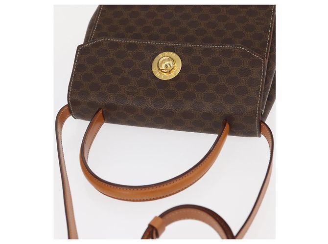 Céline Sac à main en toile Macadam CELINE en cuir PVC 2 en 1 marron or Auth 153821 Doré - vue 6
