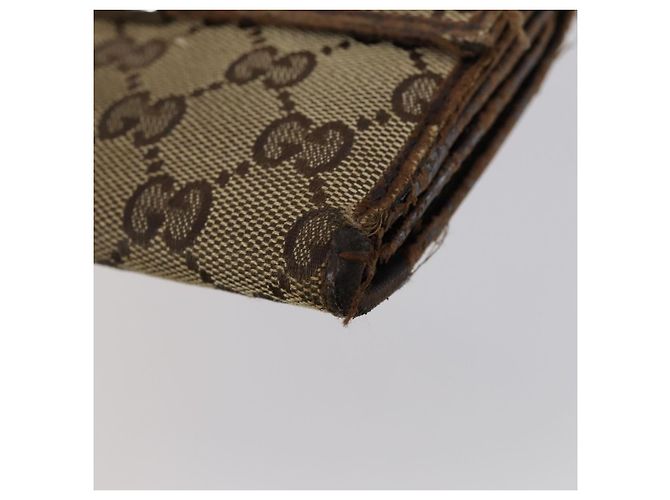 Portafoglio in pelle GG Supreme Gucci 4 pezzi Nero Beige Auth 153445 - vista 11