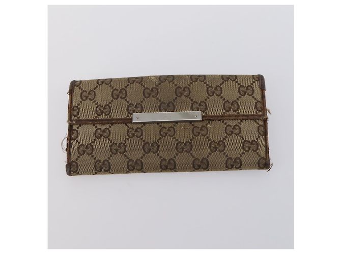 Portafoglio in pelle GG Supreme Gucci 4 pezzi Nero Beige Auth 153445 - vista 6