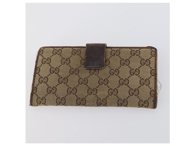 Portafoglio in pelle GG Supreme Gucci 4 pezzi Nero Beige Auth 153445 - vista 7