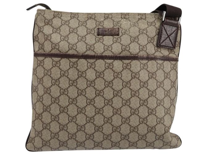Borsa a spalla GG Supreme in PVC beige e argento di GUCCI 141626 Auth ep12076 - vista 13