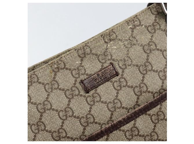 Borsa a spalla GG Supreme in PVC beige e argento di GUCCI 141626 Auth ep12076 - vista 17