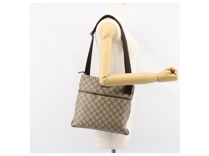 Borsa a spalla GG Supreme in PVC beige e argento di GUCCI 141626 Auth ep12076 - vista 24
