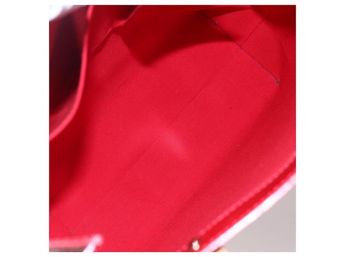 LOUIS VUITTON Monogram Vernis Reade MM Borsa a Mano Rossa M91086 LV Auth ep12185 Rosso - vista 10