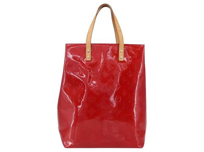 LOUIS VUITTON Monogram Vernis Reade MM Borsa a Mano Rossa M91086 LV Auth ep12185 Rosso - vista 13