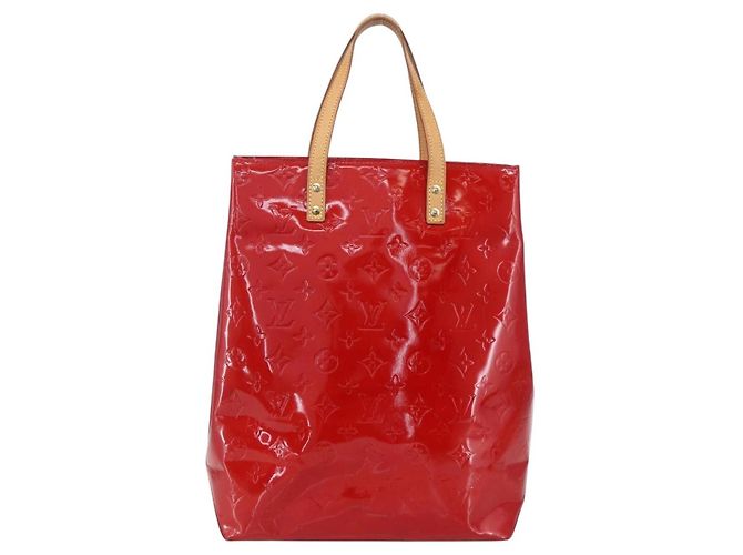 LOUIS VUITTON Monogram Vernis Reade MM Borsa a Mano Rossa M91086 LV Auth ep12185 Rosso - vista 2