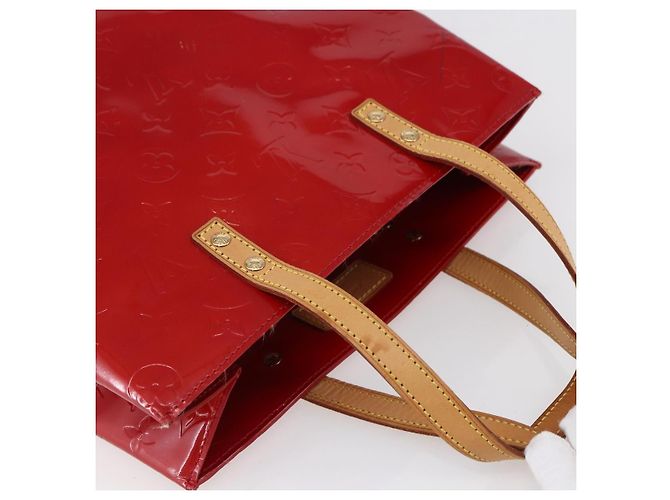 LOUIS VUITTON Monogram Vernis Reade MM Borsa a Mano Rossa M91086 LV Auth ep12185 Rosso - vista 6