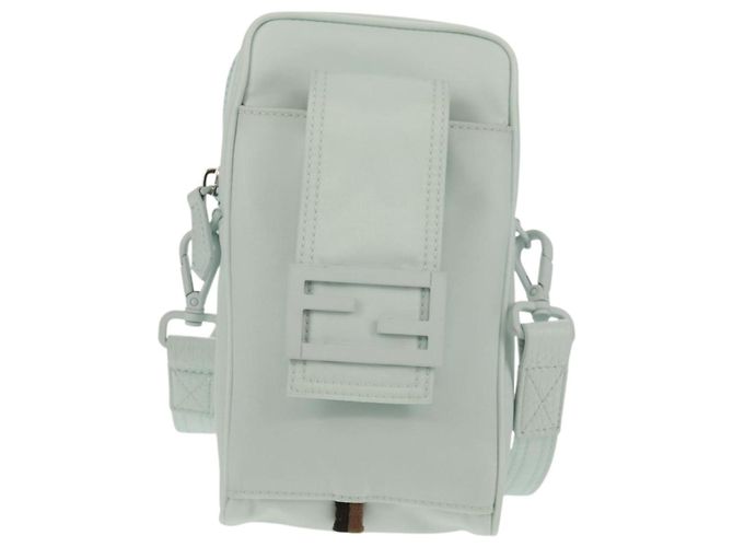 FENDI Baguette Handy-Tasche Schultertasche Nylon Hellblau Auth 151373M - Ansicht 13