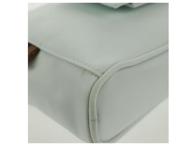 FENDI Baguette Handy-Tasche Schultertasche Nylon Hellblau Auth 151373M - Ansicht 15
