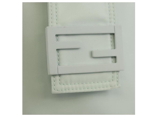 FENDI Baguette Handy-Tasche Schultertasche Nylon Hellblau Auth 151373M - Ansicht 19