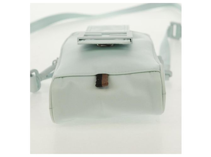 FENDI Baguette Handy-Tasche Schultertasche Nylon Hellblau Auth 151373M - Ansicht 5