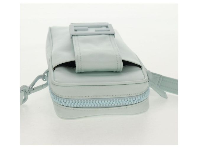 FENDI Baguette Handy-Tasche Schultertasche Nylon Hellblau Auth 151373M - Ansicht 6