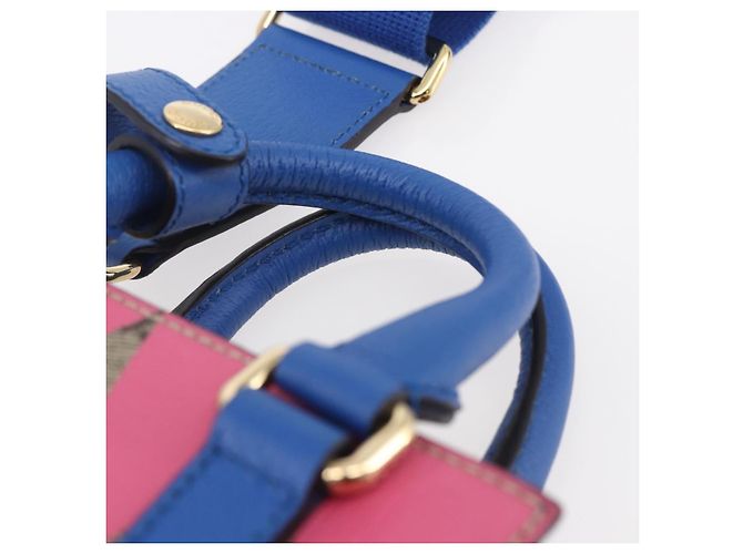 Borsa a mano GUCCI GG Supreme PVC 2in1 Beige Blu Auth 154072SAM - vista 8