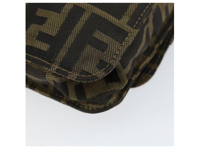 FENDI Zucca Canvas Shoulder Bag Black Brown Auth gh1238 - view 14