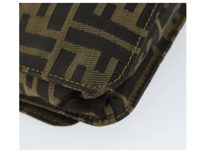 FENDI Zucca Canvas Shoulder Bag Black Brown Auth gh1238 - view 15