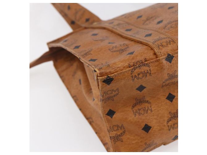 Borsa a Spalla MCM Logogram Vicetos in Pelle PVC Marrone Oro Auth gh1241 D'oro - vista 16