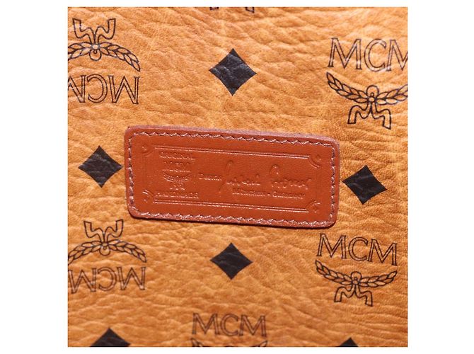 Borsa a Spalla MCM Logogram Vicetos in Pelle PVC Marrone Oro Auth gh1241 D'oro - vista 17