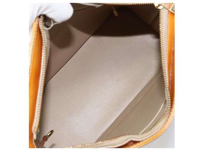 LOUIS VUITTON Bolsa de Mão Houston Monogram Vernis Bege M91004 LV Auth th6384 - vista 11