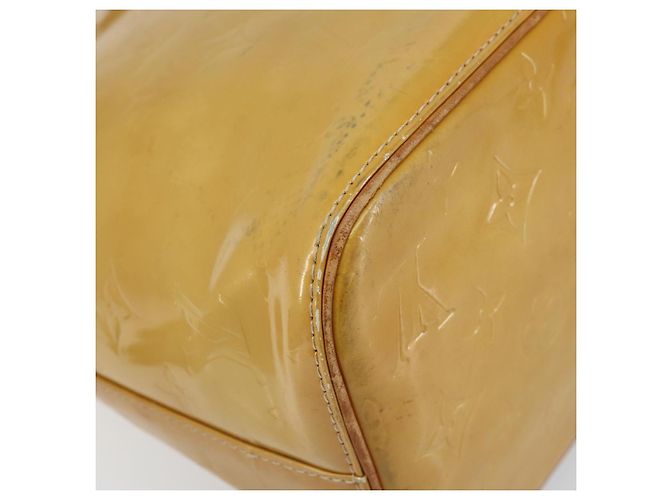 LOUIS VUITTON Bolsa de Mão Houston Monogram Vernis Bege M91004 LV Auth th6384 - vista 17