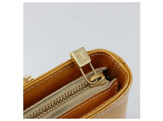 LOUIS VUITTON Bolsa de Mão Houston Monogram Vernis Bege M91004 LV Auth th6384 - vista 19