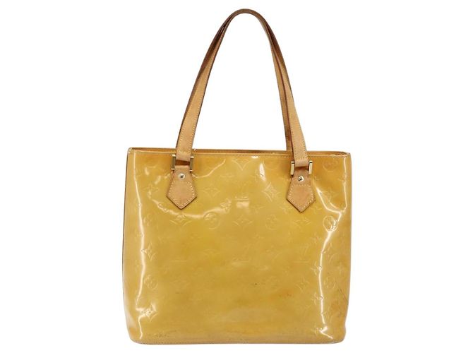 LOUIS VUITTON Bolsa de Mão Houston Monogram Vernis Bege M91004 LV Auth th6384 - vista 2