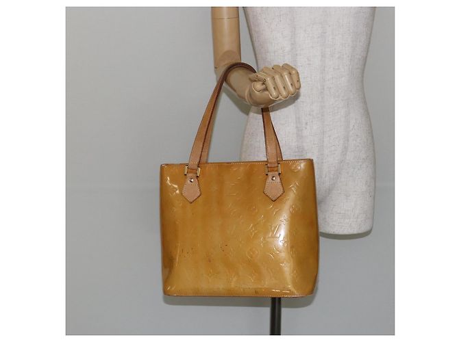 LOUIS VUITTON Bolsa de Mão Houston Monogram Vernis Bege M91004 LV Auth th6384 - vista 25