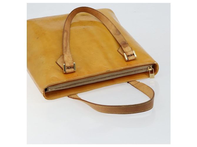 LOUIS VUITTON Bolsa de Mão Houston Monogram Vernis Bege M91004 LV Auth th6384 - vista 6