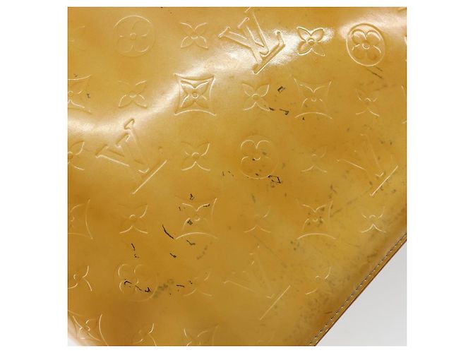 LOUIS VUITTON Bolsa de Mão Houston Monogram Vernis Bege M91004 LV Auth th6384 - vista 9