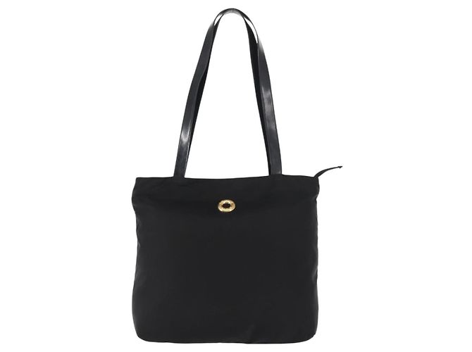 Céline Borsa Tote CELINE Nylon Smalto 2in1 Nero Oro Auth BA6881 D'oro - vista 2