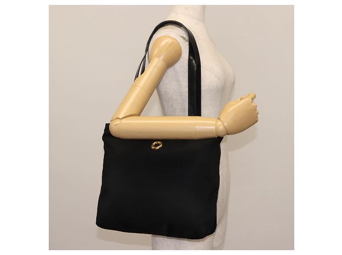 Céline Borsa Tote CELINE Nylon Smalto 2in1 Nero Oro Auth BA6881 D'oro - vista 22