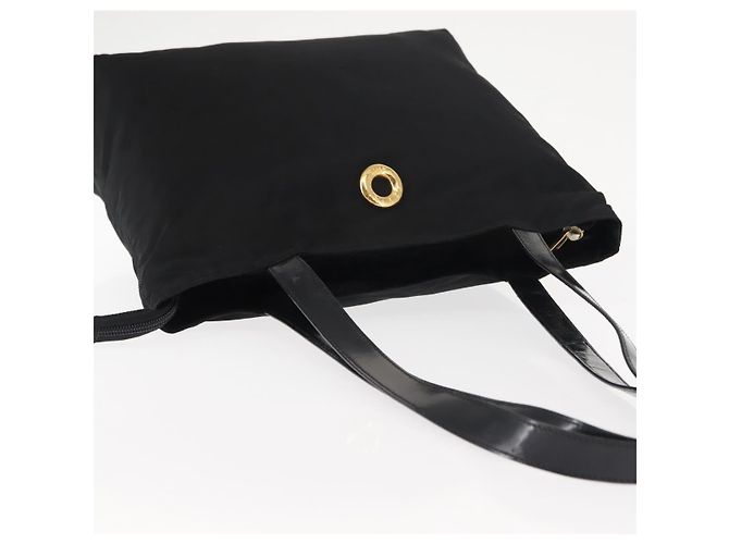 Céline Borsa Tote CELINE Nylon Smalto 2in1 Nero Oro Auth BA6881 D'oro - vista 6