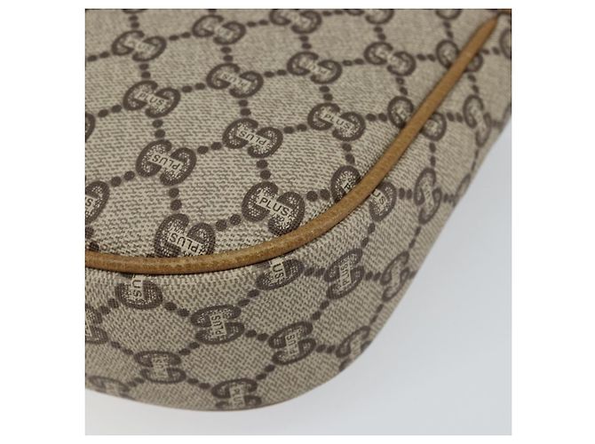 Borsa a Spalla GUCCI GG PLUS in Tela Pelle PVC Beige Auth th6401 - vista 10
