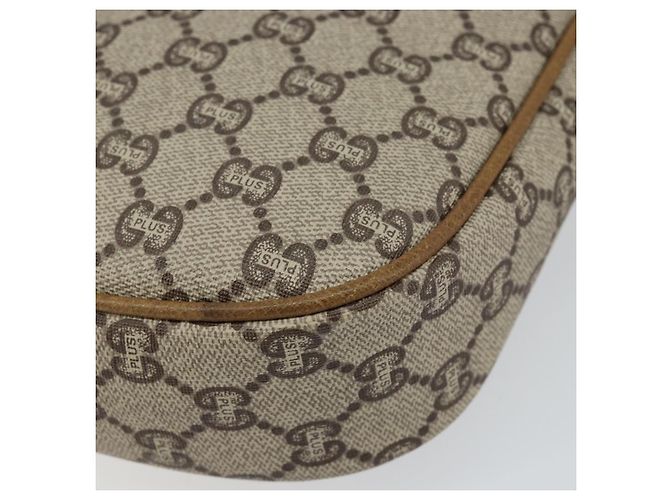 Borsa a Spalla GUCCI GG PLUS in Tela Pelle PVC Beige Auth th6401 - vista 12